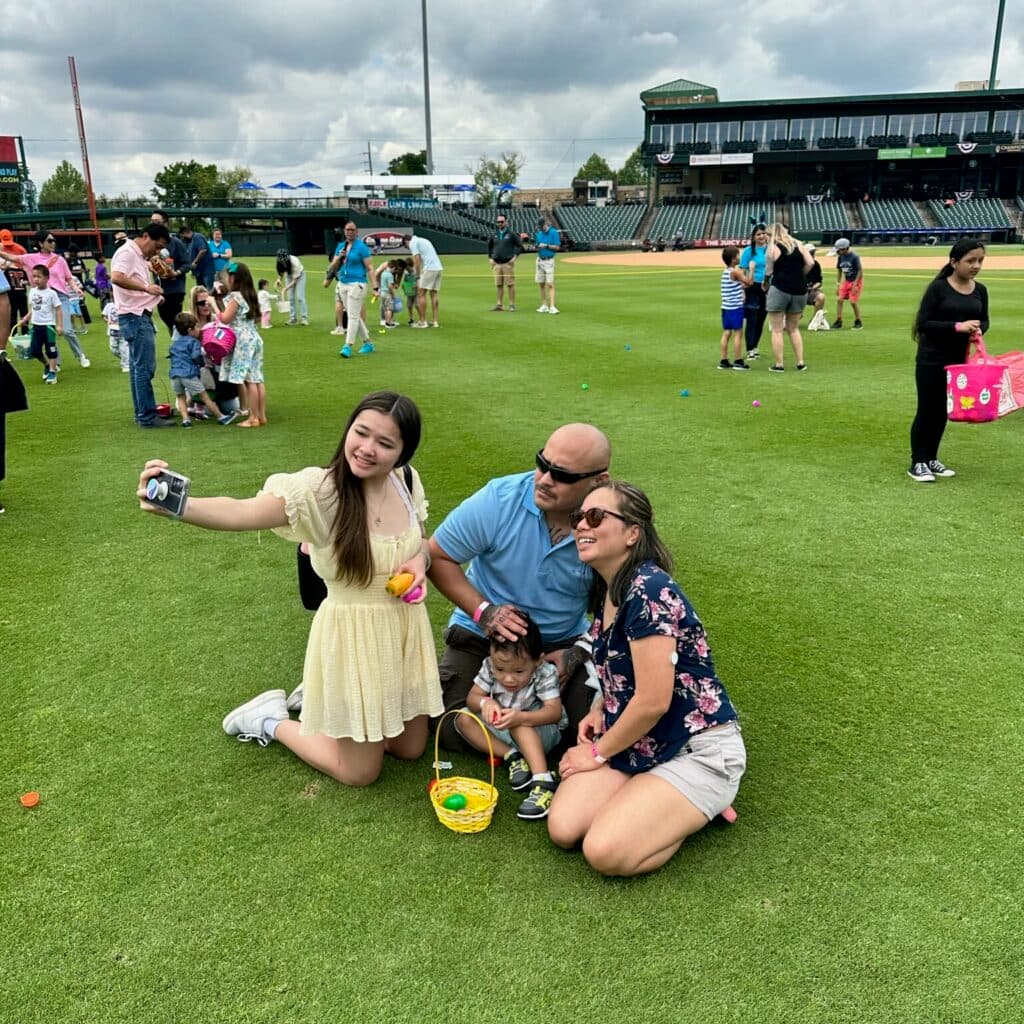 Guests enjoying the Amaro Law Firm Easter egg hunt