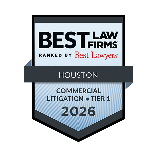 Best Law Firm Houston Commercial Litigation Tier 1 By Best Lawyers Badge